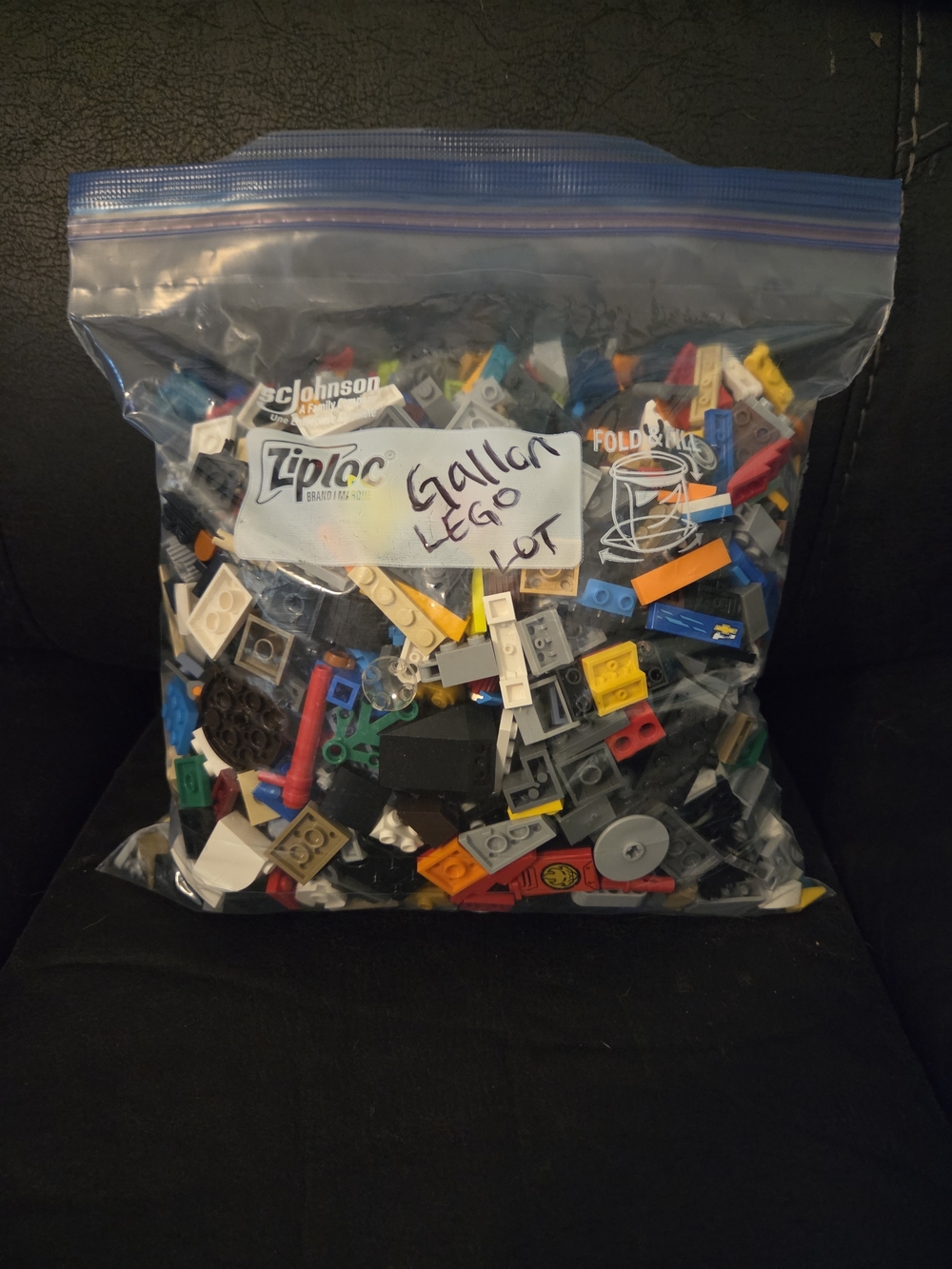 Lego Random Mixed Piece Lot Mostly Small Pieces- Under Gallon Size Bag Full
